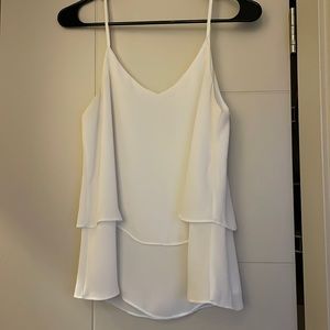 Women’s Two-Tiered White Tank Top